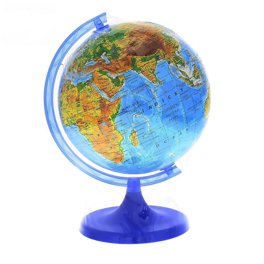 Glob pamantesc cartografie in limba engleza, harta fizica, diametru 25 cm cartuseria.ro