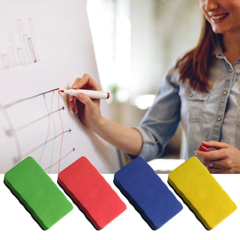Burete magnetic pentru Whiteboard, stergere usoara, colorat, 10.5×6 cm