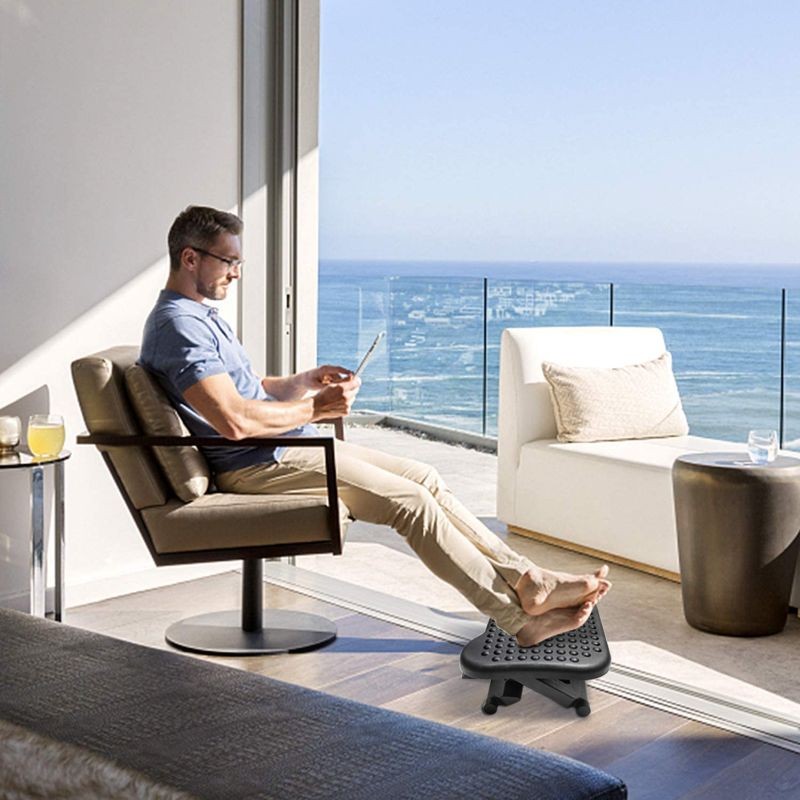 Suport ergonomic pentru picioare, antiderapant, inaltime reglabila, postura comoda birou - imagine 9