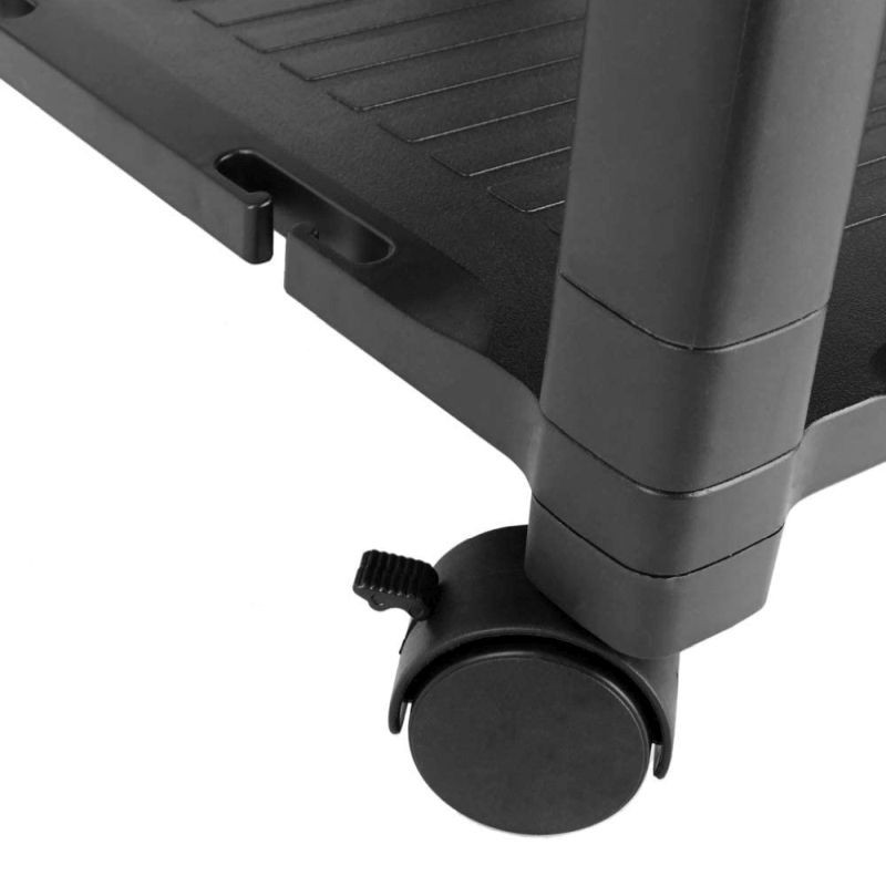 Suport mobil pentru imprimanta, 3 rafturi 43.5x33.5 cm, sistem blocare roti, inaltime 62 cm, negru - imagine 6