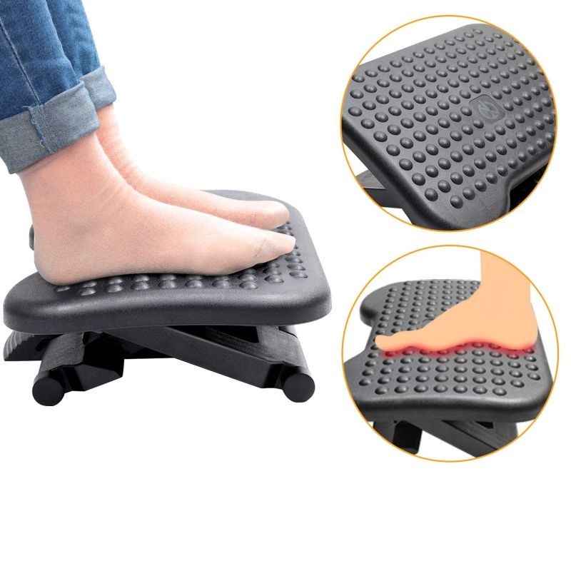 Suport ergonomic pentru picioare, antiderapant, inaltime reglabila, postura comoda birou - imagine 14