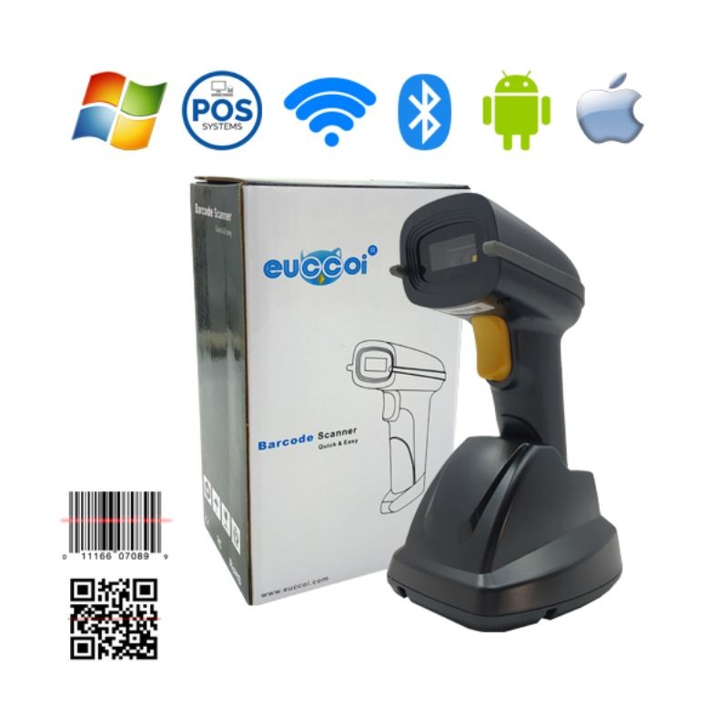 Cititor cod bare 2D Bluetooth, wireless 2.4G, ARM 32-bit Cortex, 500 pulsatii/sec, suport andocare, Euccoi image6