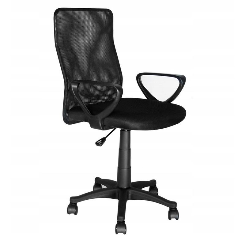 Scaun ergonomic de birou, inaltime reglabila 90-102 cm, roti cauciuc, mesh negru 90-102