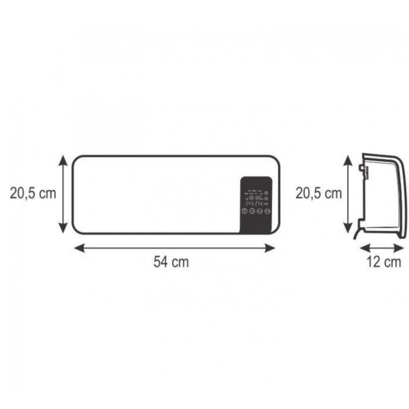 Aeroterma electrica de perete 2000W, cu ventilator si telecomanda, lamela directionare aer, protectie supraincalzire - imagine 5