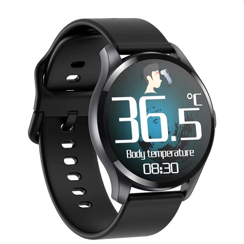 Smartwatch Bluetooth cu termometru, nivel oxigen, nivel imunitate, tensiune, 15 functii, iOS/Android, LCD tactil 1.28″