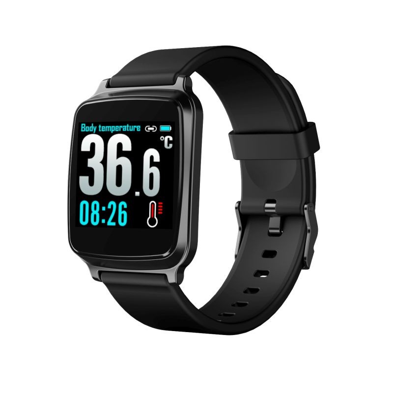 Smartwatch Bluetooth cu termometru, nivel oxigen, tensiune arteriala, 15 functii, iOS/Android, LCD 1.3” TFT, IP67 1.3
