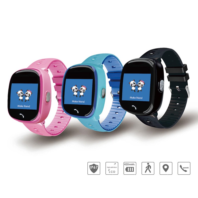 Smartwatch copii, slot micro SIM, localizare GSM, 7 functii, hands free, SOS, LCD tactil 1.22inch Roz