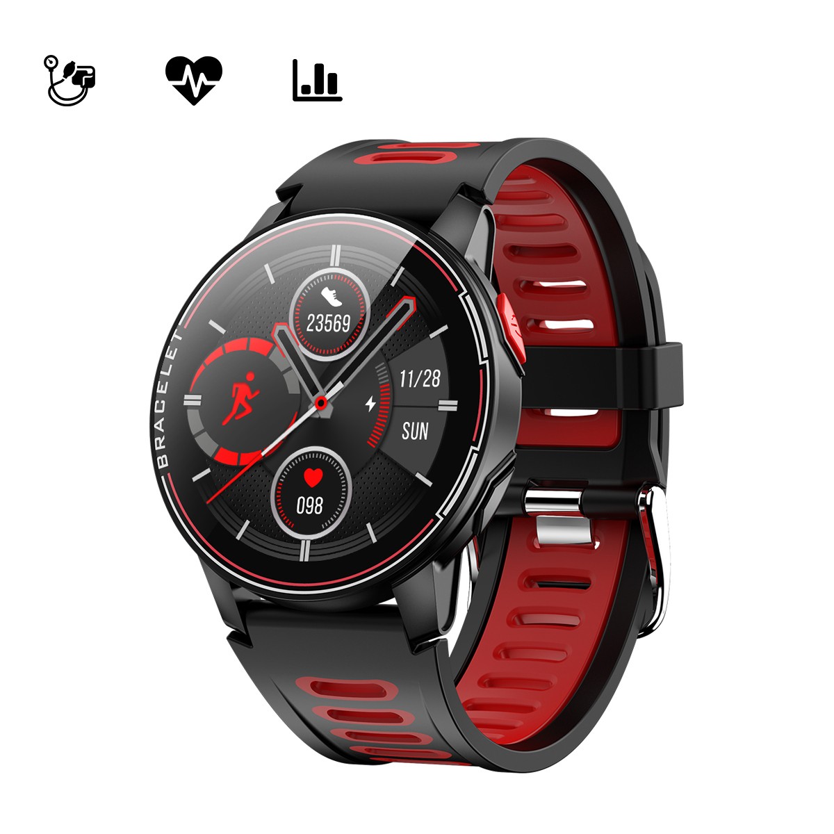 Smartwatch bluetooth, 10 functii, masurare tensiune, puls, ios Android, IP67, SoVogue Android