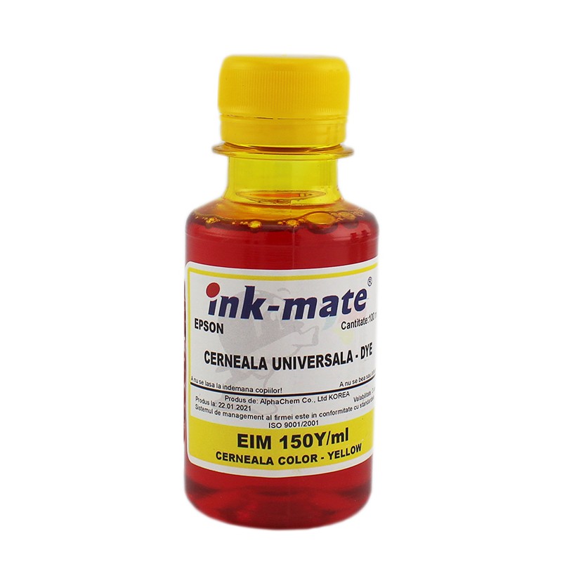 Cerneala refill universala Dye compatibila Epson, Yellow 1000 ml 1000