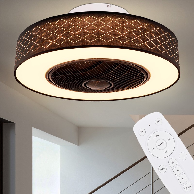 Ventilator cu lustra, pentru tavan, LED 24W, telecomanda, temporizator cartuseria.ro imagine 2022