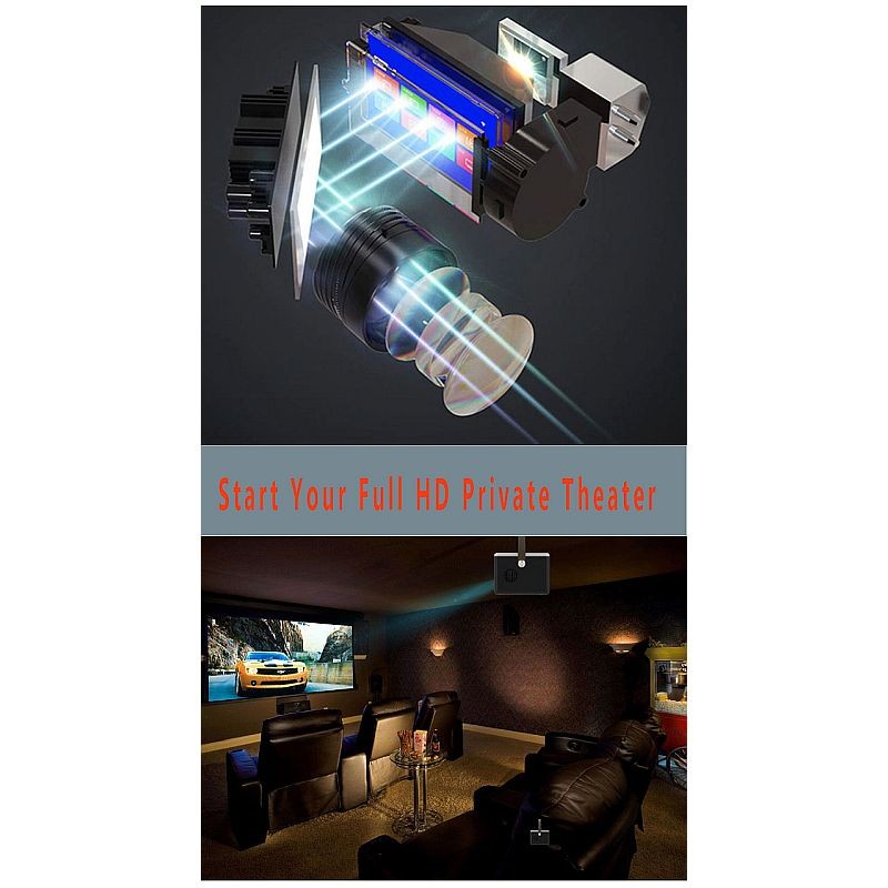 Video proiector LED Full HD, Android, difuzor incorporat 6W, HDMI, USB, SD, telecomanda - imagine 10