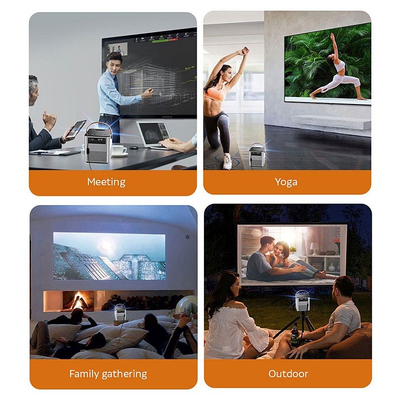 Video proiector LED Full HD, Android, difuzor incorporat 6W, HDMI, USB, SD, telecomanda - imagine 8