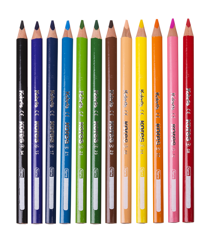 Set 12 creioane colorate Jumbo, mina subtire si super soft, forma triunghiulara cartuseria.ro