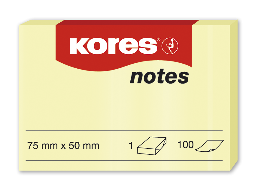 Bloc notes adezive, 100 file cu dimensiunea 75×50 mm 100