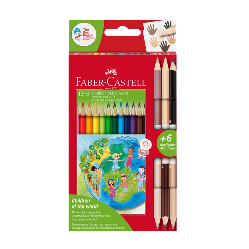 Creioane colorate, set 12 + 3 culori bicolore, forma ergonomica cartuseria.ro