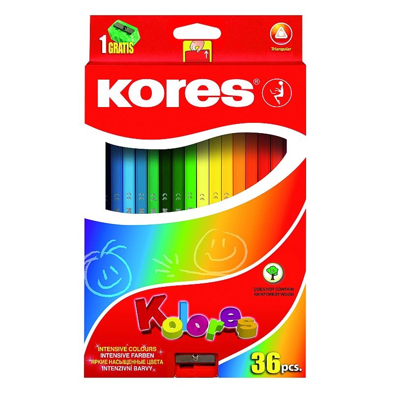 Set 36 creioane colorate, ascutitoare inclusa, culori intense cartuseria.ro imagine 2022 depozituldepapetarie.ro