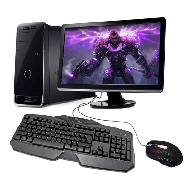 Kit tastatura si mouse gaming, iluminata, USB, 104 taste, Rii, resigilat - imagine 15