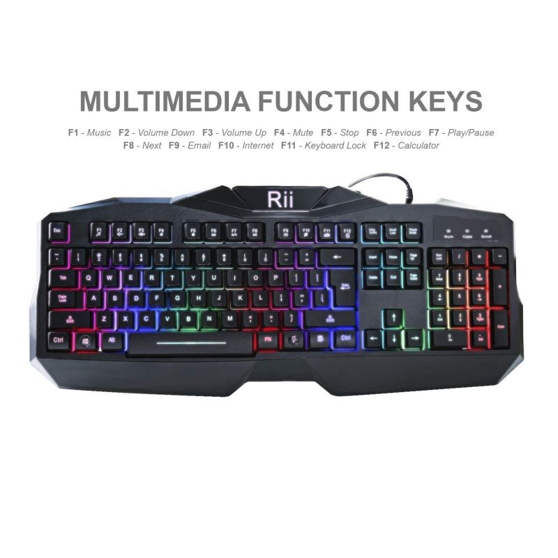 Kit tastatura si mouse gaming, iluminata, USB, 104 taste, Rii, resigilat - imagine 12