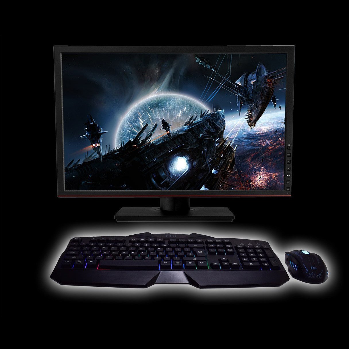 Kit tastatura si mouse gaming, iluminata, USB, 104 taste, Rii, resigilat - imagine 14