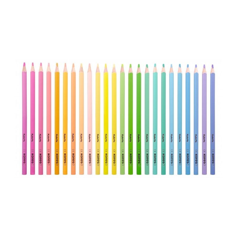Creioane colorate triunghiulare, set 24 culori, Kores cartuseria.ro