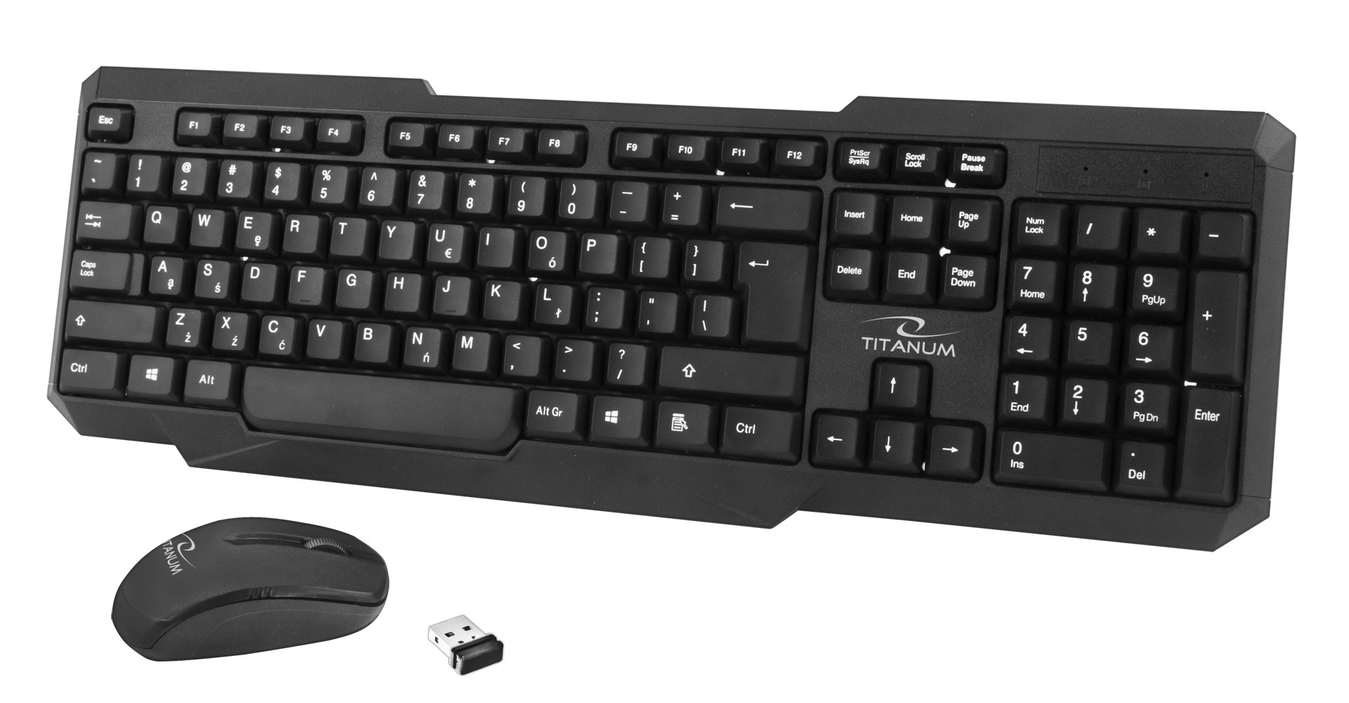 Kit tastatura si mouse bluetooth 2,4 Ghz Esperanza Memphis, USB, 3 butoane, 1000dpi, negru 1000DPI