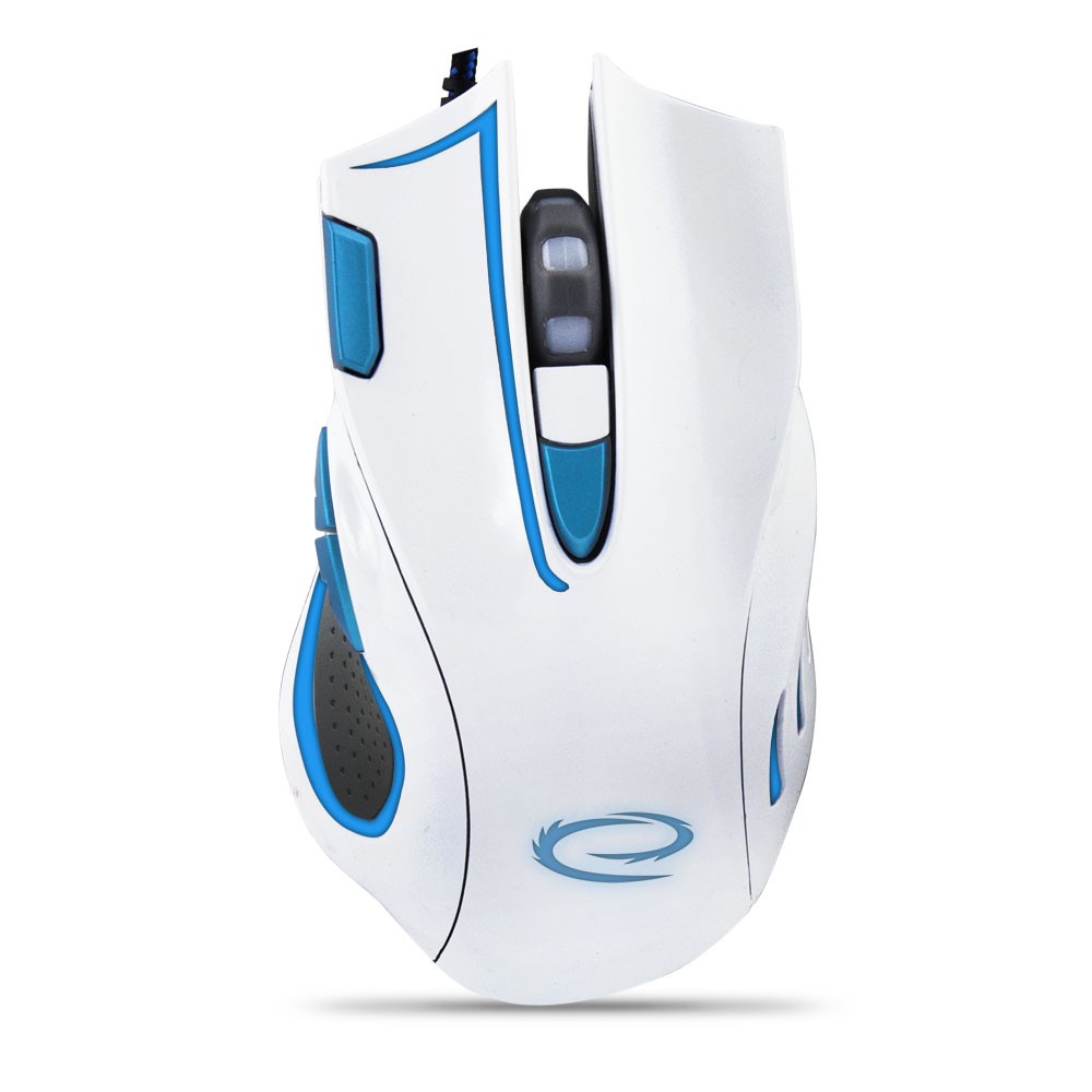 Mouse gaming optic cu fir Esperanza MX401 Hawk, iluminare led, 800/1200/1600/2400dpi, 6 butoane, 13 x 4,2 x 7,5cm, alb cartuseria.ro imagine 2022 depozituldepapetarie.ro