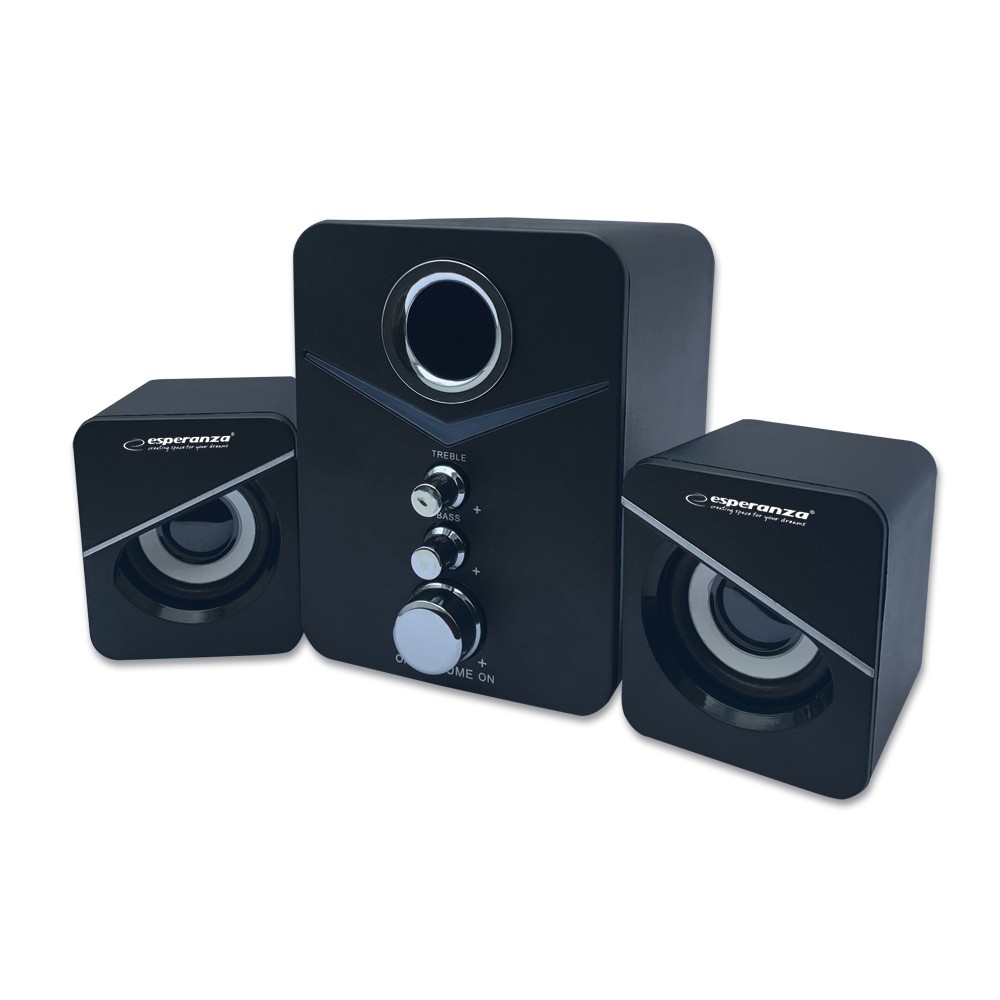 Sistem audio 2.1 Esperanza Cancan, USB, jack 3,5mm, 6W, 180 – 20000 Hz, negru 180