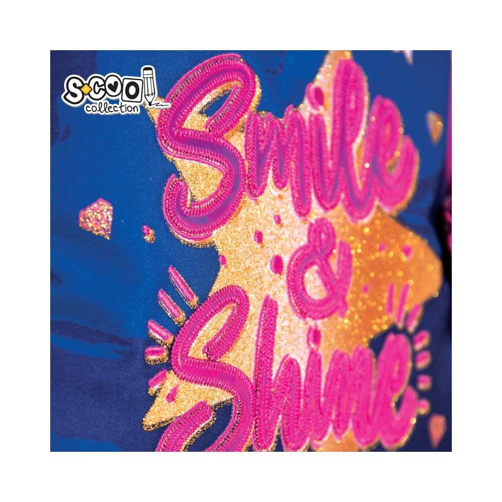 Ghiozdan anatomic Smile and Shine, cu inimioare, inaltime 41 cm - imagine 6