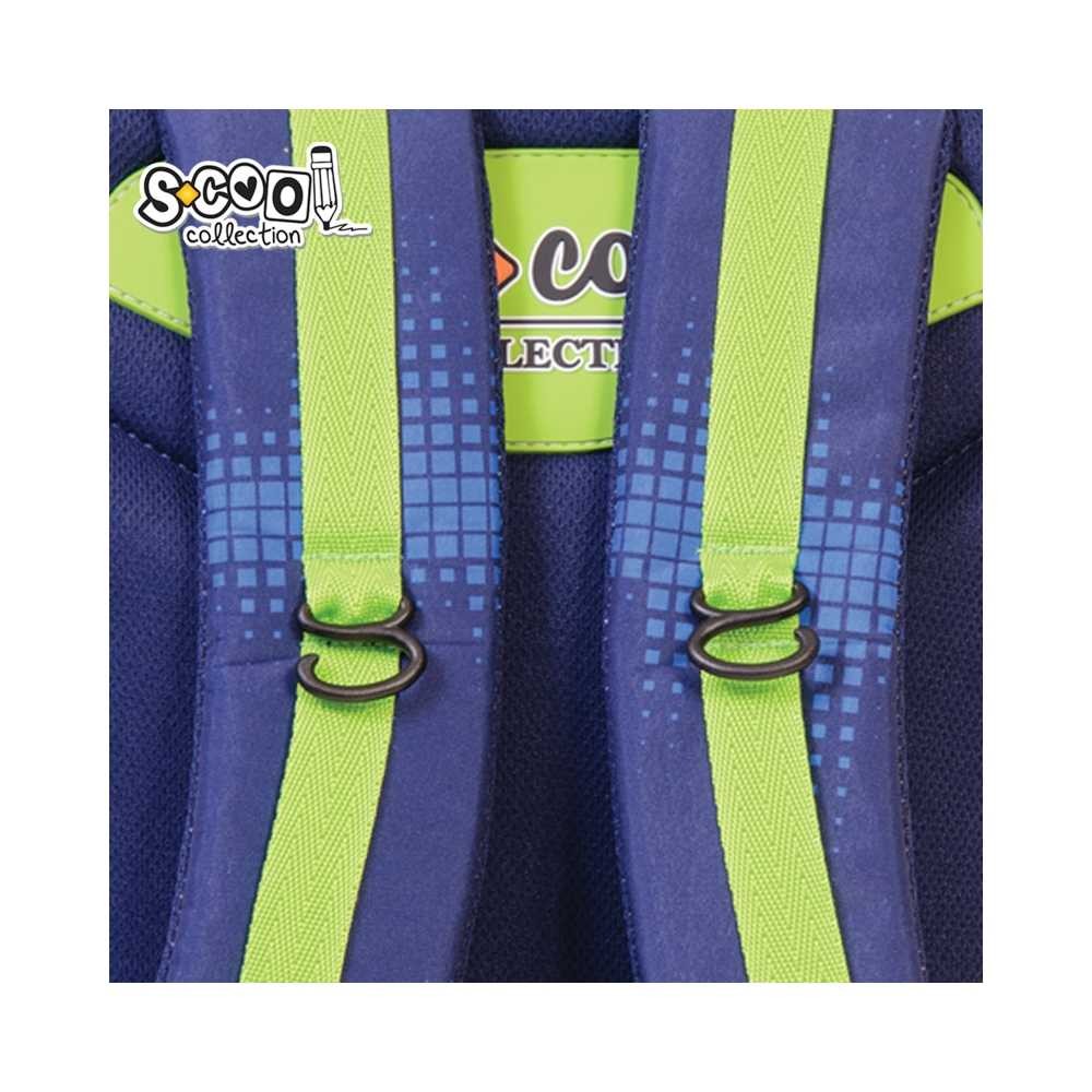 Ghiozdan baieti, motiv Fotbal, forma anatomica, 41 cm, albastru - imagine 8