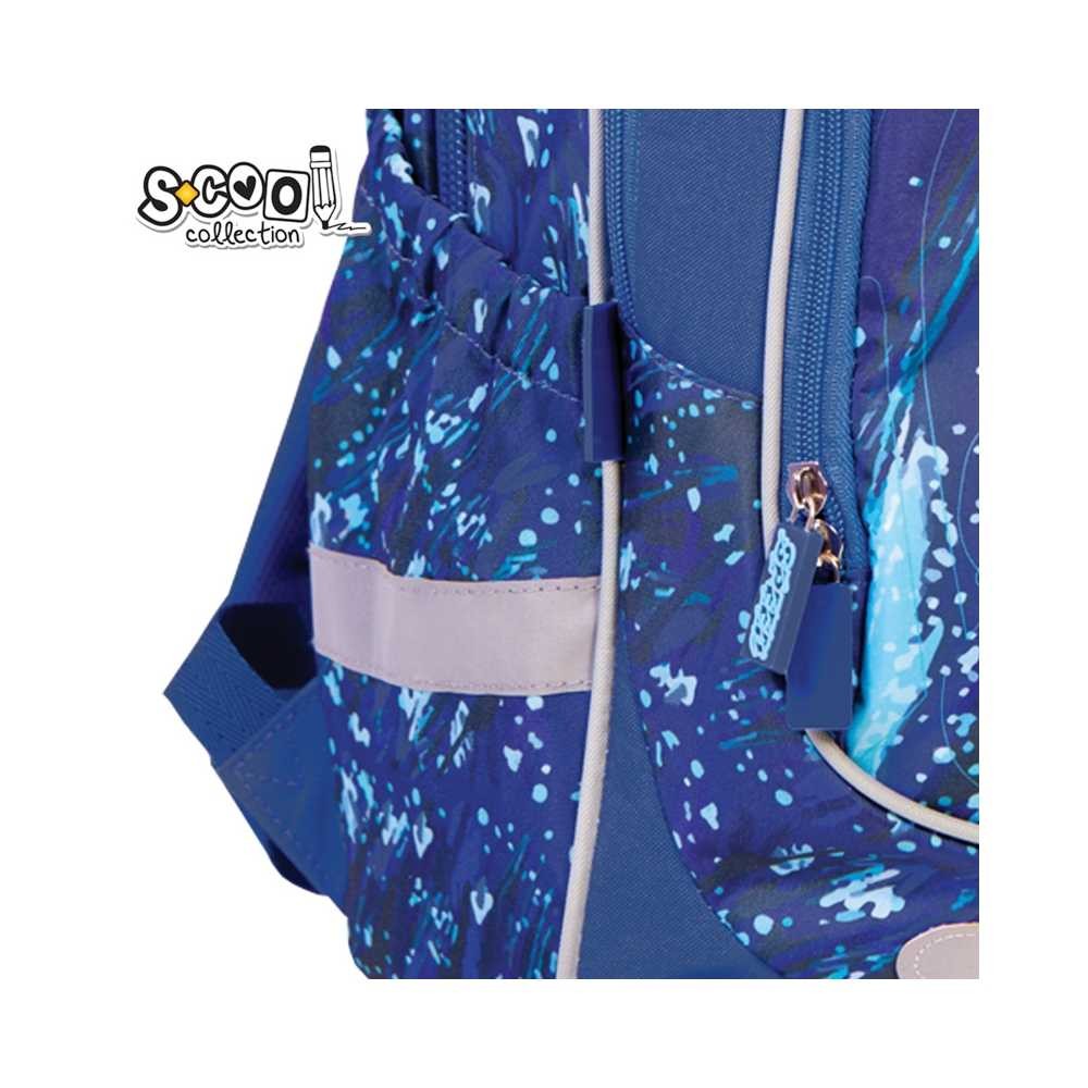 Ghiozdan Speed Up, insertii reflectorizante, 1 compartiment, albastru - imagine 5