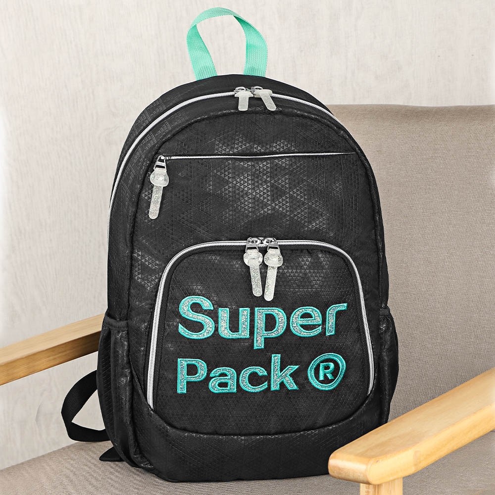 Ghiozdan adolescenti, compartiment laptop, SUPERPACK, bretele ajustabile, maner pentru transport, negru - imagine 9