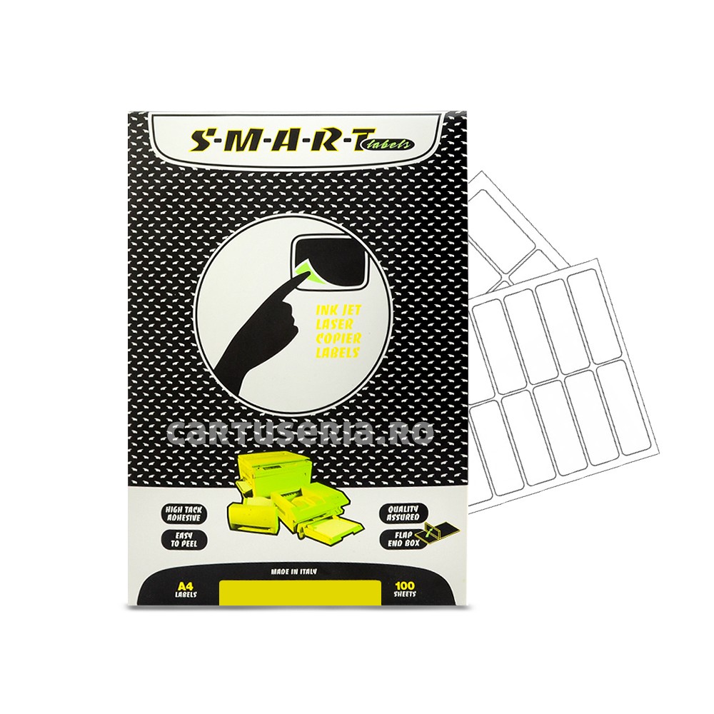 Etichete albe autocolante mate colturi rotunjite 20/A4(98×25.4mm)