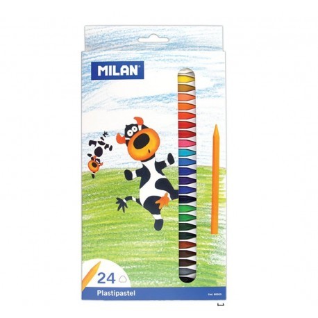 Creioane colorate, cerate, forma hexagonala, 24 culori, milan