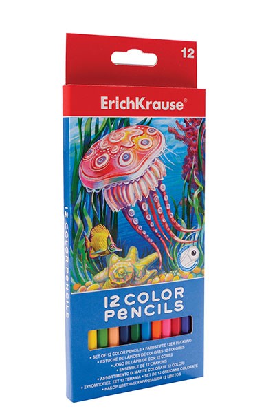 Set 12 creioane Ek culori asortate