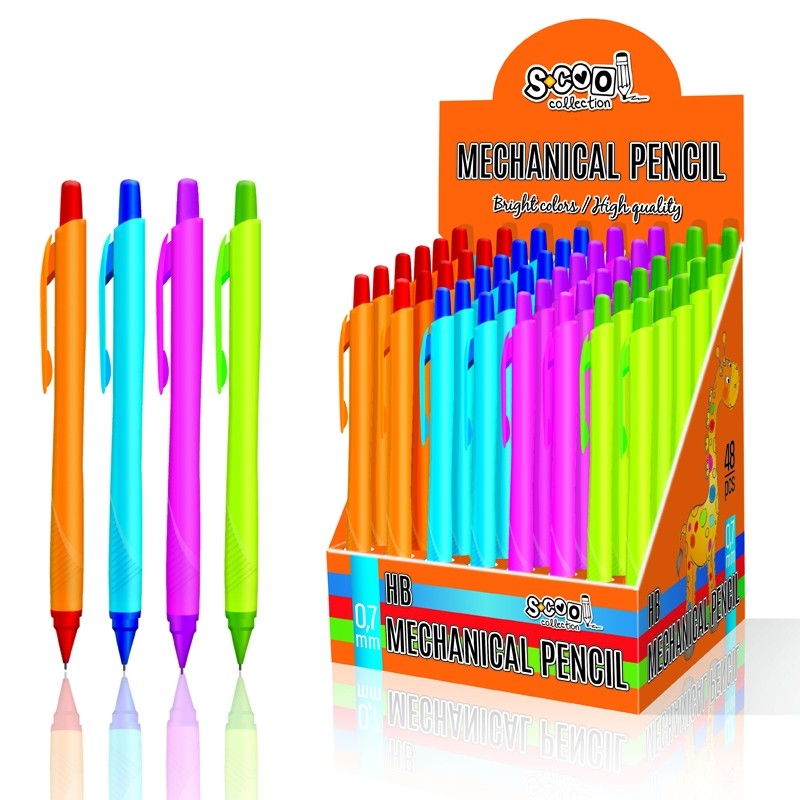 Creion mecanic, 0.7 mm, culori vibrante, Neon, forma ergonomica 0.7