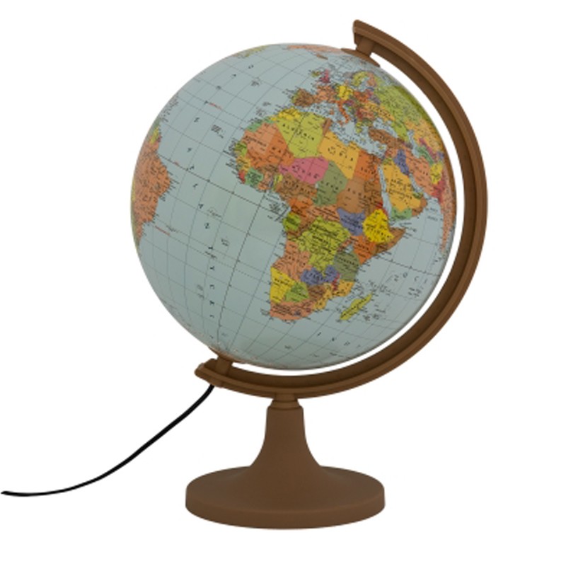 Glob geografic iluminat, harta politica, fus orar, diametru 32 cm Birotica