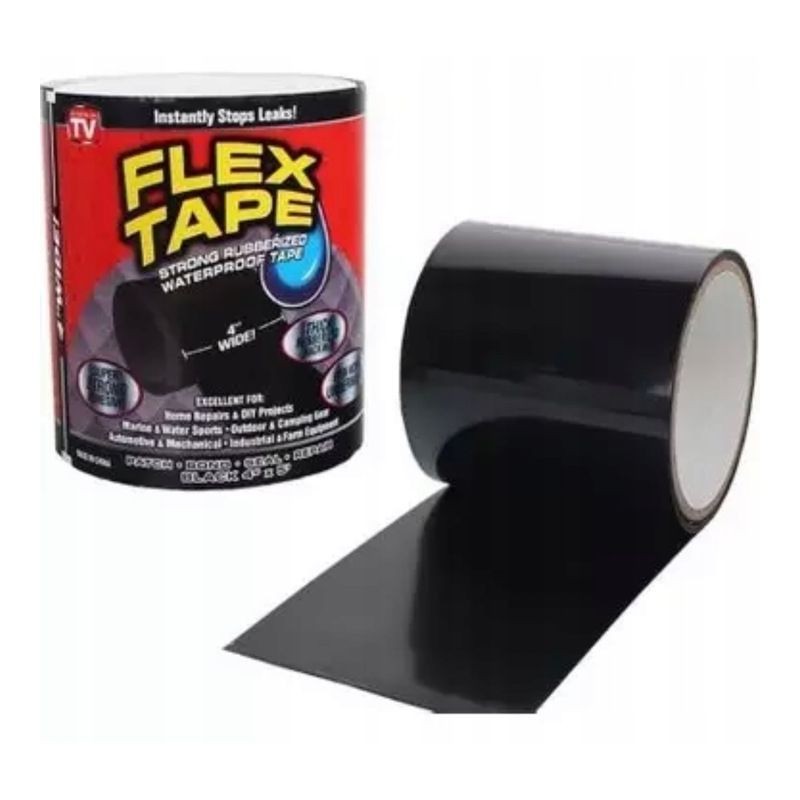 Banda Flex, cauciuc impermeabil, rezistenta UV, aplicare universala, rola latime 10 cm, lungime 150 cm, negru - imagine 4