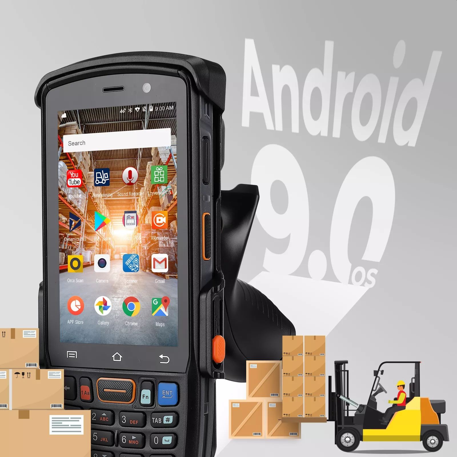 PDA cititor coduri de bare 2D, Android 9.0, Wifi, Bluetooth, GPS, dual SIM, IP67 image3