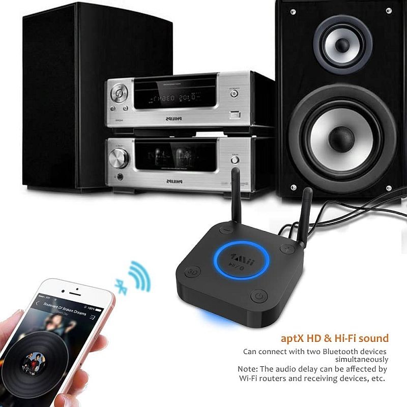 Receptor audio Bluetooth 5.0, Hi-Fi 3D Surround, raza lunga, AUX 3.5 mm, aptX HD si aptX-LL - imagine 6