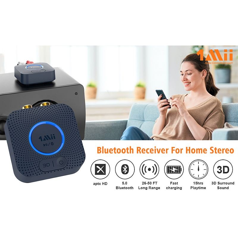 Receptor audio Bluetooth 5.0, sunet Hi-Fi 3D Surround, aptX HD/ aptX-LL, Dual Link - imagine 11