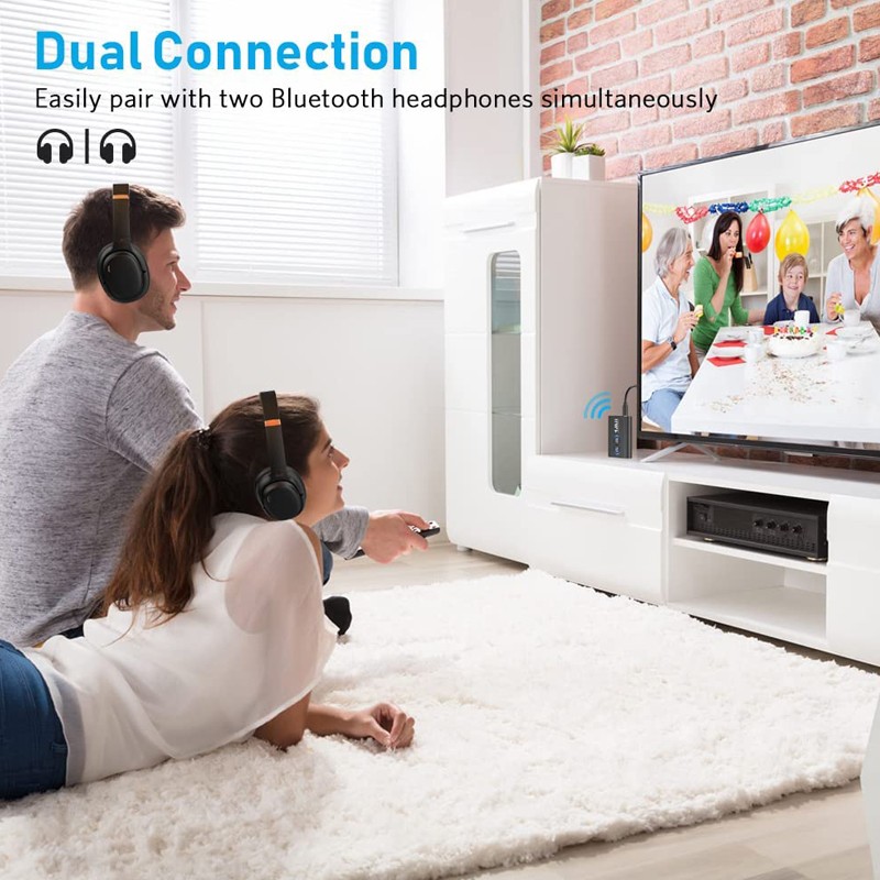 Transmitator receptor pentru TV, Bluetooth 5.2, reincarcabil, AUX 3.5 mm, Dual Link, HD Audio - imagine 7