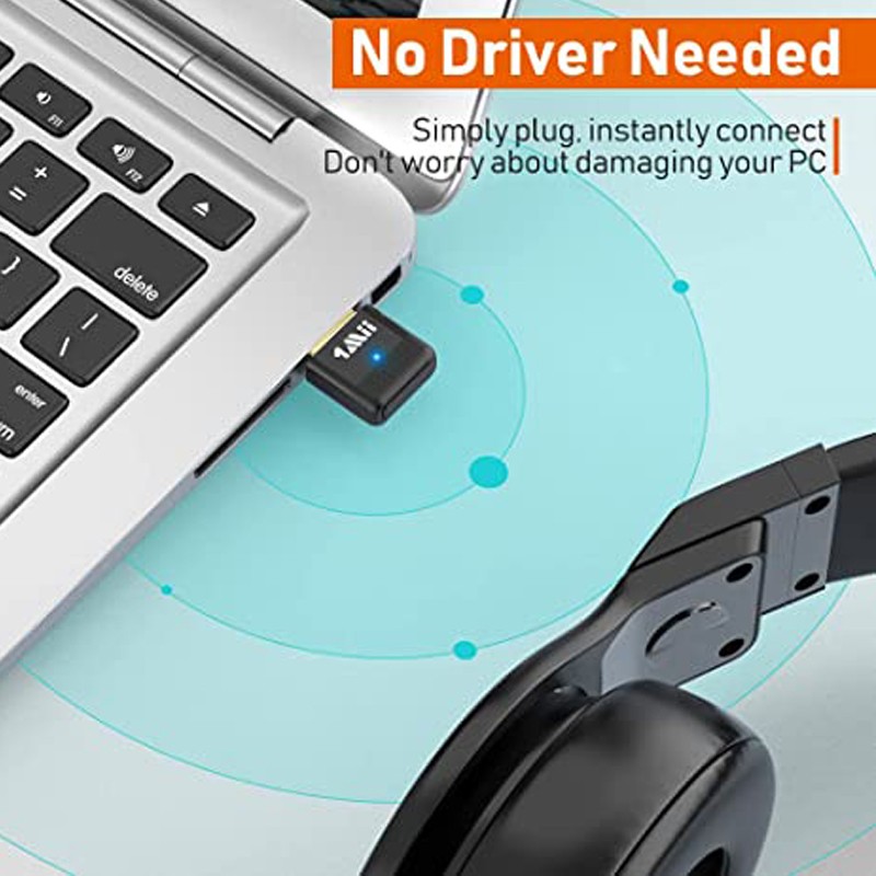 Adaptor Bluetooth 5.0, transmitator casti earbud, dongle audio pentru PC PS4, PS5, negru - imagine 5