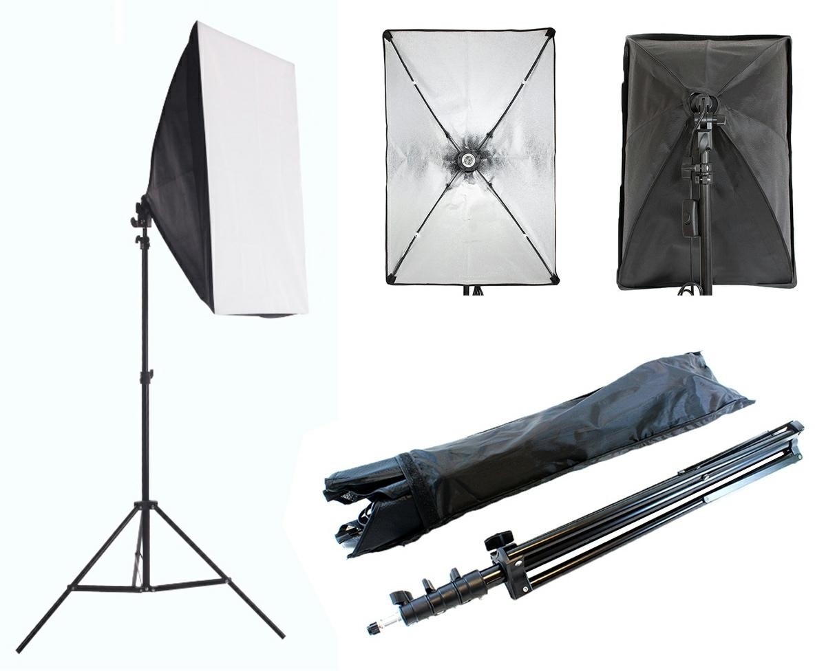 Kit studio foto, inaltime trepied: 78 – 230cm, suport umbrela inclus, E27, 230V, negru 230cm