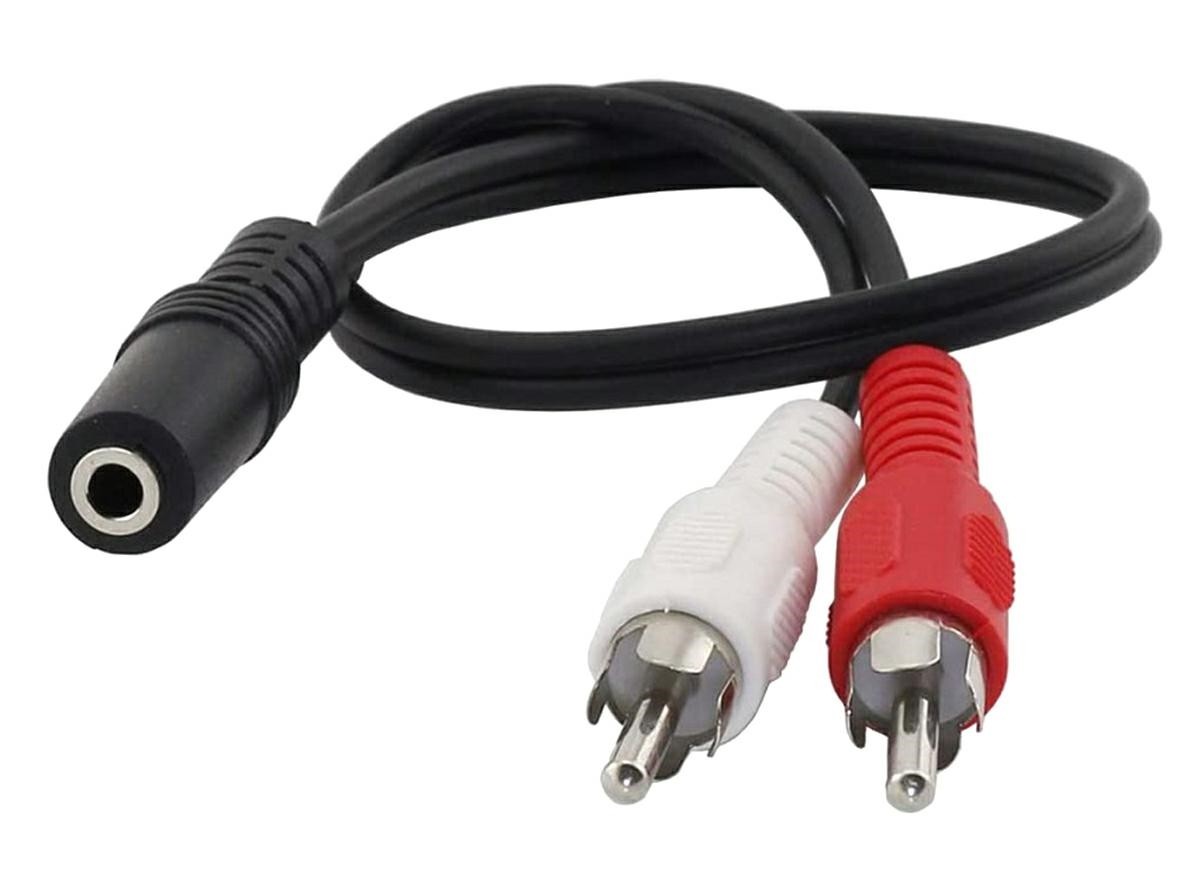 Pro Cart Cablu jack audio universal, player mp3, tv, dvd, consola, amplificatoare audio, lungime cablu: 43cm, negru