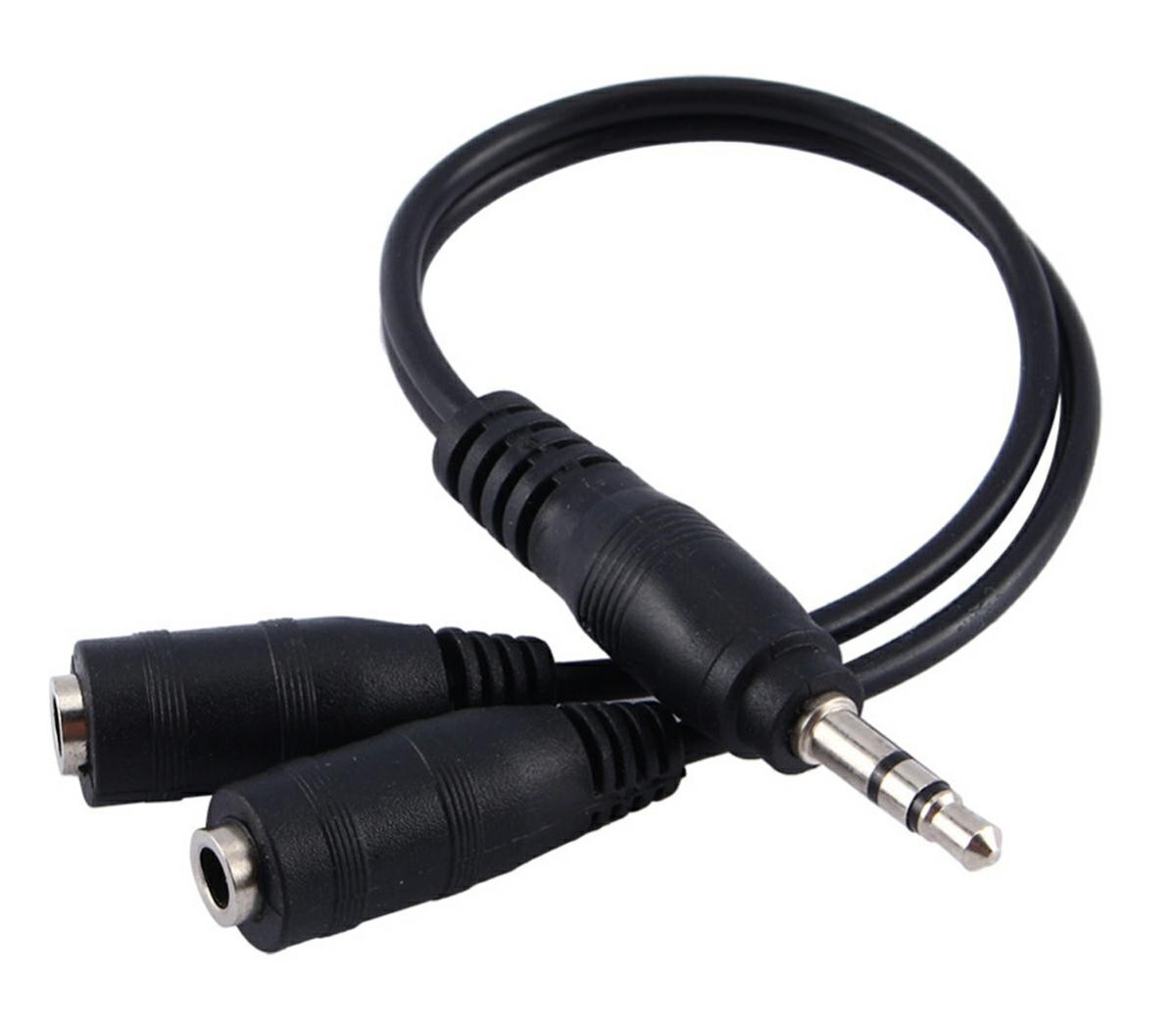 Pro Cart Cablu jack audio universal, player mp3, tv, dvd, consola, amplificatoare audio, lungime cablu 21cm, negru