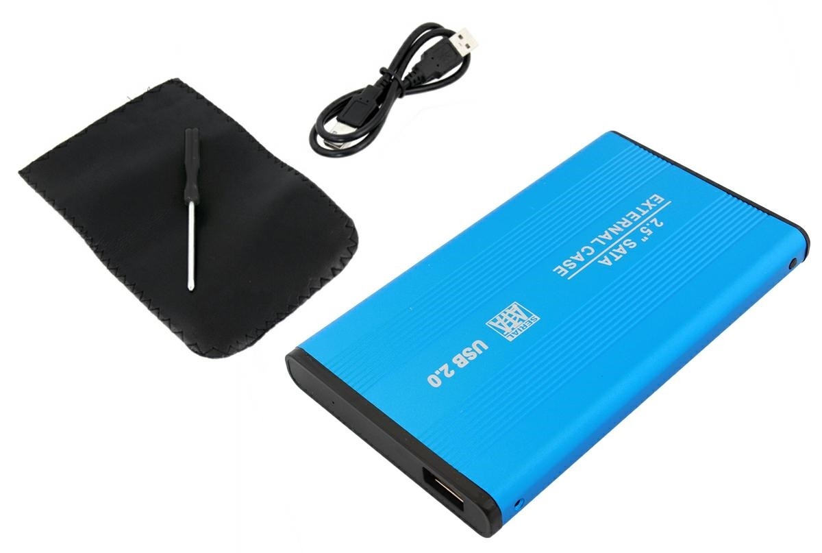 Suport HDD/SSD 2,5inch, cablu USB inclus, husa, otel, 13 x 7,5m x 1,3cm, albastru cartuseria.ro imagine 2022 depozituldepapetarie.ro
