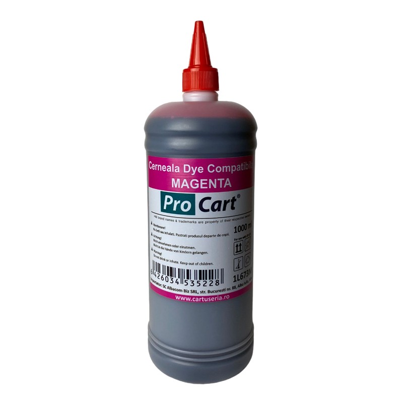 Procart Cerneala dye compatibila epson l673, flacon 1000 ml, magenta