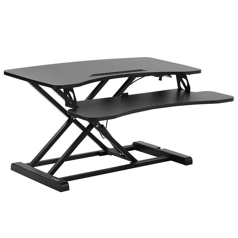 Masa ajustabila de birou Sit-Stand, lucru in picioare sau sezut, inaltime reglabila 14-51 cm, suport smartphone, cadru forma X - imagine 10