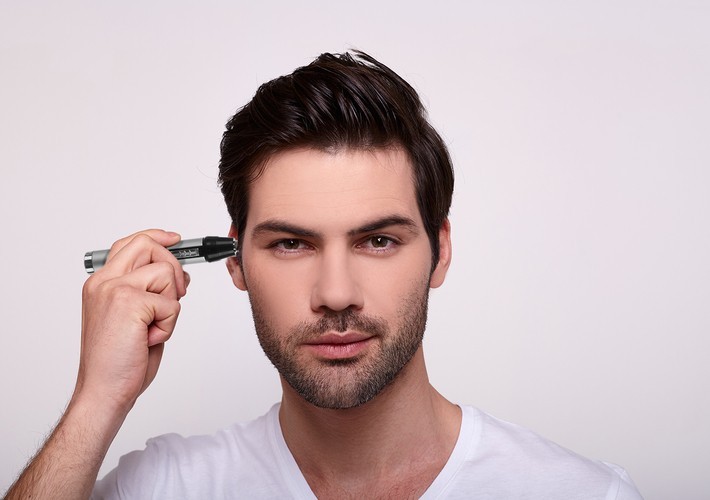 Aparat de tuns universal, forma ergonomica, perie curatare, 220/240V, 13x2cm, gri - imagine 12