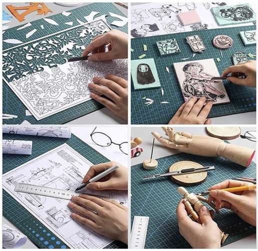 Covoras pentru modelare, planseta taiere multifunctionala, 2 fete gradate, format A3, 30x45x0.3 cm - imagine 8